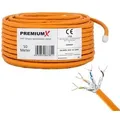 Produktbild: PremiumX CAT 7 Netzwerkkabel 10m LAN Kabel Simplex Kupferkabel Ethernet Datenkabel S/FTP PiMF PoE Eca Kat7 Verlegekabel Installationskabel für mühel