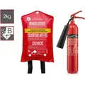 Produktbild: Set: Co2-feuerlöscher, Brandklasse B, Bsi Prüfzeichen, 2kg + Löschdecke