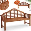 Produktbild: CASARIA® Gartenbank Wetterfest Holz FSC®-zertifiziert 320kg Belastbar 2-Sitzer Armlehne Rückenlehne 135x56cm Garten Balkon Holzbank Eukalyptus B...
