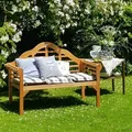 Produktbild: Casaria® Gartenbank Wetterfest Holz Fsc®-zertifiziert 320kg Belastbar 2-sitzer Armlehne Rückenlehne 135x55cm Garten Balkon Holzbank Eukalyptus Braun