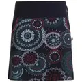Produktbild: Vishes Minirock Kurzer Damen Baumwoll-Rock Taschen-Rock Mini-Röcke Mandala Hippie, Ethno, Boho Style schwarz 32-34