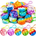 Produktbild: JOYIN 30 Stück(Rund) Mitgebsel Kindergeburtstag Mini-Fidget-Spielzeug, Partygeschenke für Kinder von 4–8, Popit Keychain für Kinder Jungen Mädchen Pop-Schlüsselanhänger