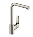 Produktbild: hansgrohe Focus Küchenarmatur (Wasserhahn Küche ohne Schlauchbox, 360° schwenkbar, hoher Auslauf 280mm) Edelstahl Finish