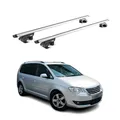 Produktbild: OMAC Dachträger Aluminium TÜV geprüft für VW Touran mk1 mk2 2003-2026 – Für Standard Dachreling – T Nut – Max 90 kg – 2 Schlösser Silber