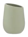 Produktbild: WENKO Zahnputzbecher Lindgrün, hochwertige Keramik mit Matter Oberfläche, Zahnbürstenbecher zur Aufbewahrung von Zahnbürste und Zahnpasta, 11 x 8 x 8 cm