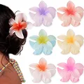 Produktbild: ZSPERKLA 6 Stück Blumen Haarklammer für Dickes Dünnes Haar, rutschfeste Acryl Haarspangen Große Haarklammern für Frauen Mädchen Haarstyling Zubehör