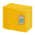 Produktbild: Lavea® 10er Set Waschhandschuh 15x21 cm – Saugstarke und Weiche Waschhandschuhe aus 100% Baumwolle, Frottierserie Elena – Waschbar und Strapazierfähig – Rapsgelb