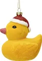 Produktbild: Decoris Weihnachtskugel aus Kunststoff Ente 9 cm gelb