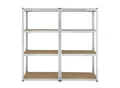 Produktbild: Juskys Lagerregal Easy 2er Set – Metall Schwerlastregal 160x80x40 cm, 8 Böden, 640 kg, verzinkt