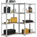 Produktbild: Lagerregal Easy 2er Set - Schwerlastregal 160x80x40 Cm - 8 Böden - 640 Kg - Metall Verzinkt - Regale Kellerregal Metallregal - Juskys