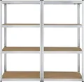 Produktbild: Juskys 2er-Set Lagerregal Easy 2X 160x80x40cm (HxBxT) | 640kg Traglast | 8 Böden | Metall Schwerlastregal Kellerregal Steckregal Regal Regalsystem Metallregal