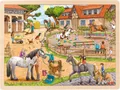 Produktbild: Einlegepuzzle REITERHOF Ponyhof Pferdehof Holzpuzzle 96 Teile Rahmenpuzzle NEU