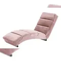 Produktbild: SalesFever Relaxliege | Stoffbezug in Samt-Optik | Gestell Metall schwarz | B 60 x T 170 x H 82 cm | rose