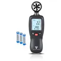 Produktbild: STAHLWERK Anemometer – Kompakter Luftgeschwindigkeitsmesser 30 m/s, Windmessgerät, Luftstrommesser, präzise MAX/MIN/AVG/CU-Windgeschwindigkeitsdaten, digitales Lufttemperaturmessgerät mit LCD-Display