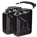 Produktbild: BW® Kraftstoffkanister Metall Benzinkanister 2x 20 Liter mit Ausgießer - Schwarz - RAL 9005 - TÜV-geprüft und UN-Zulassung - Made in Europe