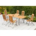 Produktbild: Gartengarnitur 7-tlg. Keros Holz/Metall mit Kissen