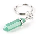 Produktbild: LAVISA Obelisk Schlüsselanhänger - Luxuriöser Edelstein Anhänger mit Edelstein nach Wahl - Jeder Stein ein Unikat - Heilende Wirkung, intensive Farben, edle Fassung (Grüner Aventurin)