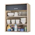 Produktbild: SIMMOB Küchenschrank Oberschrank Hängeschrank mit Rolladentür, Jalousienschrank, anthrazit und Eichendekor, 60x35x72 cm BTH