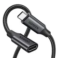 Produktbild: UGREEN USB C Verlängerung 10 Gbps USB 3.2, USB-C Verlängerungskabel 100W/4K 60Hz kompatibel mit iPhone 16/15, M3 MacBook Pro/Air, iPad Air 2024, Galaxy S24 Ultra Switch Konsolen usw. (Schwarz, 1m)
