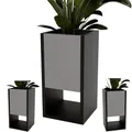 Produktbild: CraftPAK Blumenständer für Innen | Pflanzenständer aus hochwertigem Holzwerkstoff H45 x L22,6 x B22,6 cm | Blumenkasten/Blumenständer ohne Einsatz | Pflanzenkasten/Pflanzkübel - Grau