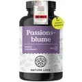 Produktbild: NATURE LOVE® Passionsblume Extrakt - 240 Kapseln, 4 Monatsvorrat. 750mg Extrakt 5:1 (entspricht 3750mg) pro Tagesdosis. Ohne unerwünschte Zusätze, hochdosiert, vegan, deutsche Produktion