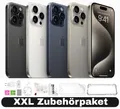Produktbild: Apple iPhone 15 Pro - 128 256 512 1TB - Titan Schwarz Weiß Natur Blau - XXL Set
