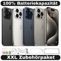 Produktbild: Apple iPhone 15 Pro - 128 256 512GB - Titan Schwarz Weiß Natur Blau - 100% Batt.