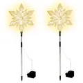 Produktbild: LED Garten Stecker Stern 2er Set - 66 cm - Schneeflocke Weihnachts Deko Außen