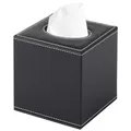Produktbild: XNONE Kosmetiktücherbox PU Leder Taschentuchbox mit Magnetabdeckung,Tissue Box Organizer,Quadratisch Kosmetiktücher Box für Esszimmer Badezimmer Schlafzimmer Büro Couchtisch Auto Dekor,Schwarz