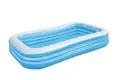Produktbild: Bestway Bestway Family Pool Deluxe, Pool rechteckig für Kinder, leicht aufbaubar, blau, 305x183x56 cm Luftmatratzen & Aufblasartikel 305x183x56 cm Color