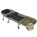 Produktbild: Q-Tac hochwertige Karpfenliege 6-Bein, Angelliege für Profis, Campingliege, Feldbett, Farbe: Grün/Schwarz