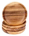 Produktbild: levandeo 4er Set Runde Teller Akazie Ø15cm Holzteller Snackteller Akazienholz Handgefertigt Dekoteller Deko Unikat Tischdeko Ablage