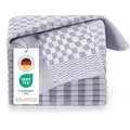 Produktbild: Blumtal Geschirrtücher Baumwolle 50x70 cm im 5er Set - Oeko-TEX zertifizierte Küchentücher - extrem saugstarke Geschirrhandtücher - Kitchen Towels waschbar bis 95 °C - Geschirrtücher Grau-Weiß Karo