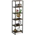 Produktbild: Relaxdays Standregal Eisen Spanplatte Industrial-Schwarz mit 6 Ebenen 180 cm x 50 cm x 35 cm 15,2 kg
