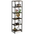Produktbild: Relaxdays Standregal mit 6 Ebenen Dunkelbraun,Schwarz