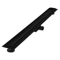 Produktbild: LuxeBath Duschrinne 90 cm 2in1, befliesbar, extra flach, Edelstahl, Schwarz, Doppelseitige Bodenablauf, Komplettset Bodenbefestigung, Duschablauf, Siphon mit Geruchsstop, Haarsieb, Ablaufrinne Dusche