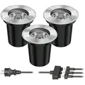 Produktbild: ledscom.de Bodeneinbaustrahler BOJA für außen Edelstahl rund IP67 108mm Ø inkl. GU5.3 LED (weiß, 19,68W, je 524lm, 30°) 3er Set