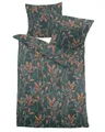 Produktbild: Dormisette Bettwäsche Dormisette Edel Biber Bettwäsche 155x220 Zweige Blätter petrol grün, Biber, 2 teilig, für die Wintermonate