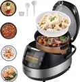 Produktbild: TurboTronic Multikocher DMC22 neues 2024 Modell 5L mit Dampfgarer.860W Elektrisch, Schongarer, Reiskocher, Slow Cooker & 15 Programme, Milchreis, Multivarka