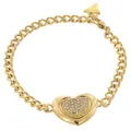 Produktbild: GUESS Schmuck Damen-Armband Herz Pave Goldfarben S JUBB05456JWYGS