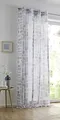 Produktbild: Kutti Weißer Vorhang Glen halbtransparente Gardine mit Ösen Silber. Moderner Schal für Gardinenstangen, Bedruckt, Dessin grau beige Taupe, Polyester pflegeleicht, B 135 x H 175 cm, (1 Stück)