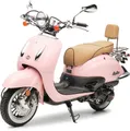 Produktbild: Burnout Motorroller EasyCruiser Eco Rosa, 50 ccm, 45 km/h, Euro 5, Unverwechselbares Retro Design, Moped mit USB Ladedose für Handy Navi