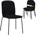 Produktbild: Albatros Esszimmerstühle 4er Set ENNA, schwarz - stapelbar, bequemer Polsterstuhl - Eleganter Küchenstuhl, Stuhl Esszimmer oder Esstisch Stuhl, Konferenzstuhl , Stückzahl:4, Farbe:Schwarz