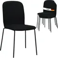 Produktbild: Esszimmerstühle 4er Set Enna, Schwarz - Stapelbar, Bequemer Polsterstuhl - Eleganter Küchenstuhl, Stuhl Esszimmer Oder Esstisch Stuhl, Konferenzstuhl , Stückzahl:4, Farbe:schwarz - Albatros