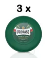 Produktbild: PRORASO Rasierseife Tiegel Grün Eukalyptus & Menthol 150ml 3er PACK TRIO TRIPLE