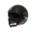 Produktbild: MOMO Design - FGTR EVO E2206, Jet-Helm mit Sonnenblende, offener Helm für Motorräder und Motorroller, für Männer und Frauen, Matt Black/Silver, S