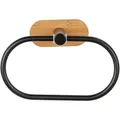 Produktbild: Turbo-Loc® Handtuchring Orea Bamboo, Befestigung ohne bohren, Schwarz, Edelstahl rostfrei schwarz, Bambus natur - schwarz - Wenko