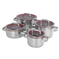Produktbild: WMF Function 4 Topf-Set Bratentopf (2,5l), Fleischtöpfe (1,9l), (3,9l), (5,7l) silber 8910000001