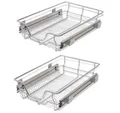 Produktbild: vidaXL Schubkasteneinsatz Einbauschublade Korbauszug 2 Stk. Silbern 400 mm (2 St)