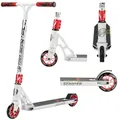 Produktbild: STAR SCOOTER Professional Freestyle Kick Stunt Scooter ab 8 Jahre | 110mm ABEC-9 Lager Alu Kinder City Roller mit HIC für Fortgeschrittene | Weiß Rot